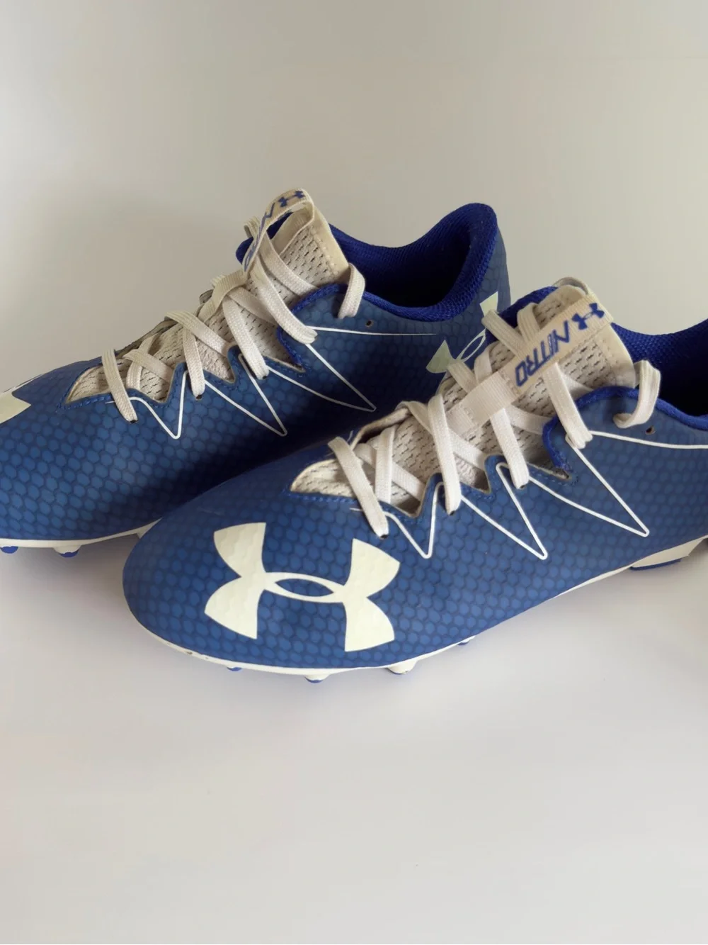 Under Armour Blue and Lime Green Athletic Shoe Interior